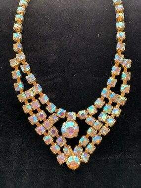 Rhinestone Aurora Borealis Necklace